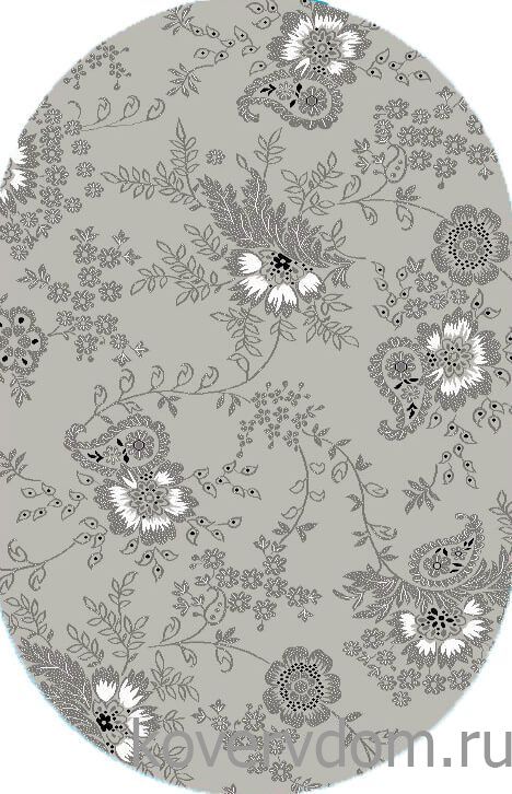 Ковер с цветами Графит 30760-55 ОВАЛ 