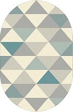 Овальный ковер бирюзовый рельефный SOHO 1603-15551 ОВАЛ