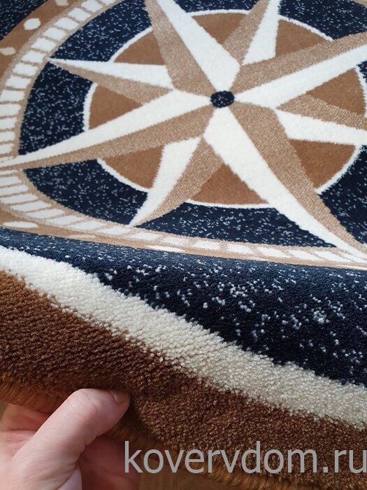 Ковер Морской КРУГ темно-синий