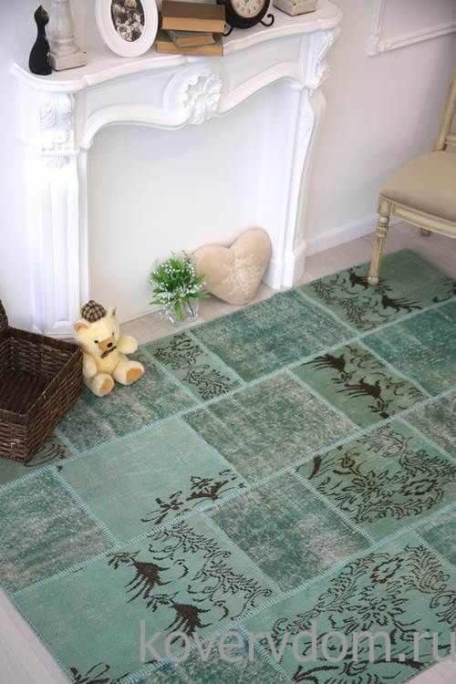 Винтажный ковер 100% шерсть пэчворк R-8900