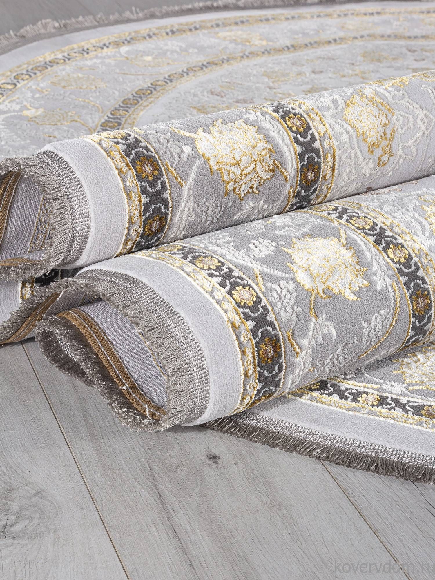 Ковер DELINA A051A LIGHT GREY SHRINK / DARK GREY SHRINK Овал